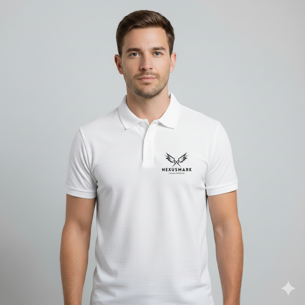 Custom White Collar T-Shirt