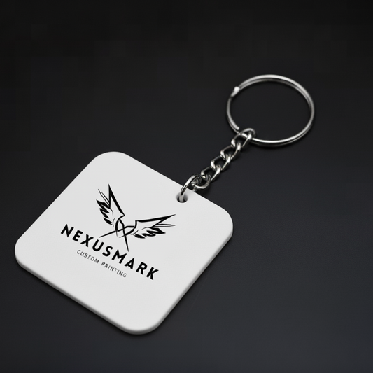 Custom Double-Sided Square MDF Keychain