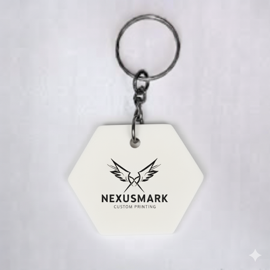 Custom One-Sided Hexagon Acrylic Keychain
