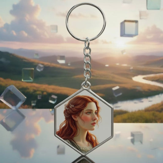 Custom 2-Sided Hexagon Shaped Keychain