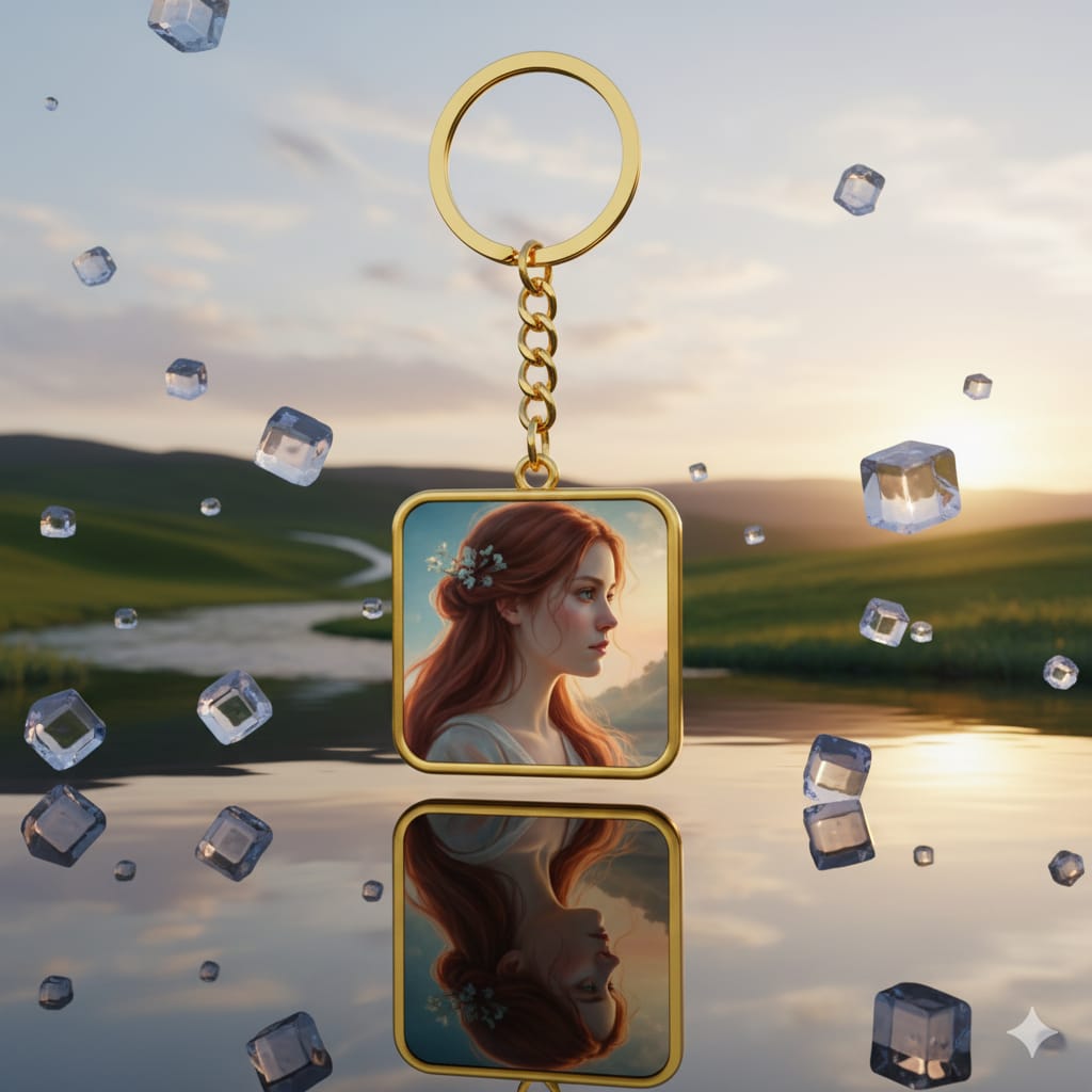 Custom 2 Sided Square Shaped Keychain