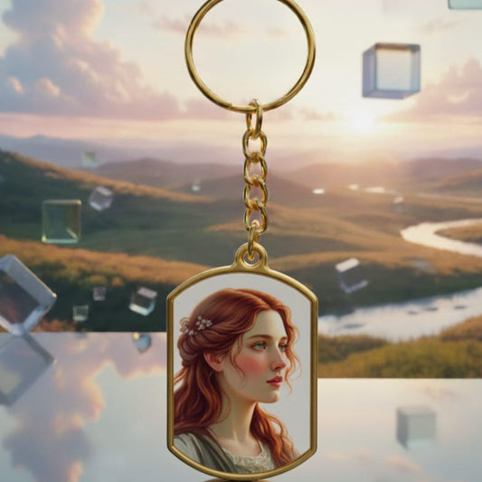 Custom 2 Sided Mirror Shaped Keychain