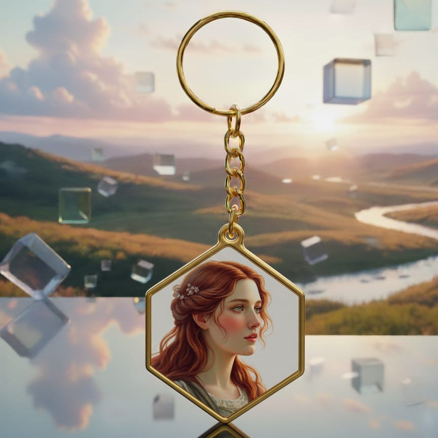 Custom 2-Sided Hexagon Shaped Keychain